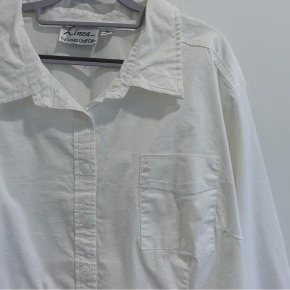 Linea Louis Dell’Olio Sz 3X White Button Front Shirt w/ Pocket Button Up - Picture 5 of 14